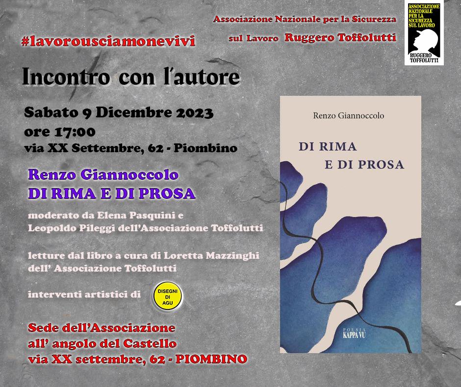 Incontro con l’autore: Renzo Giannoccolo ha presentato “Di rima e di prosa”