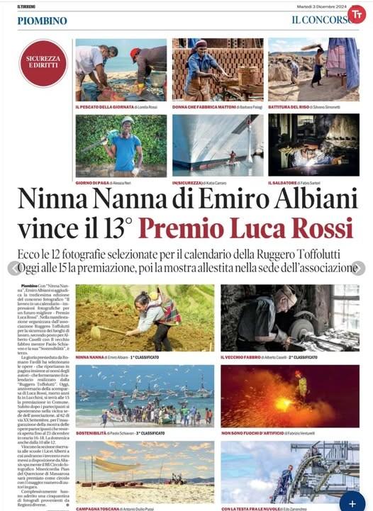 Cerimonia di premiazione conclusiva del Concorso Fotografico dedicato a Luca Rossi – 13^edizione